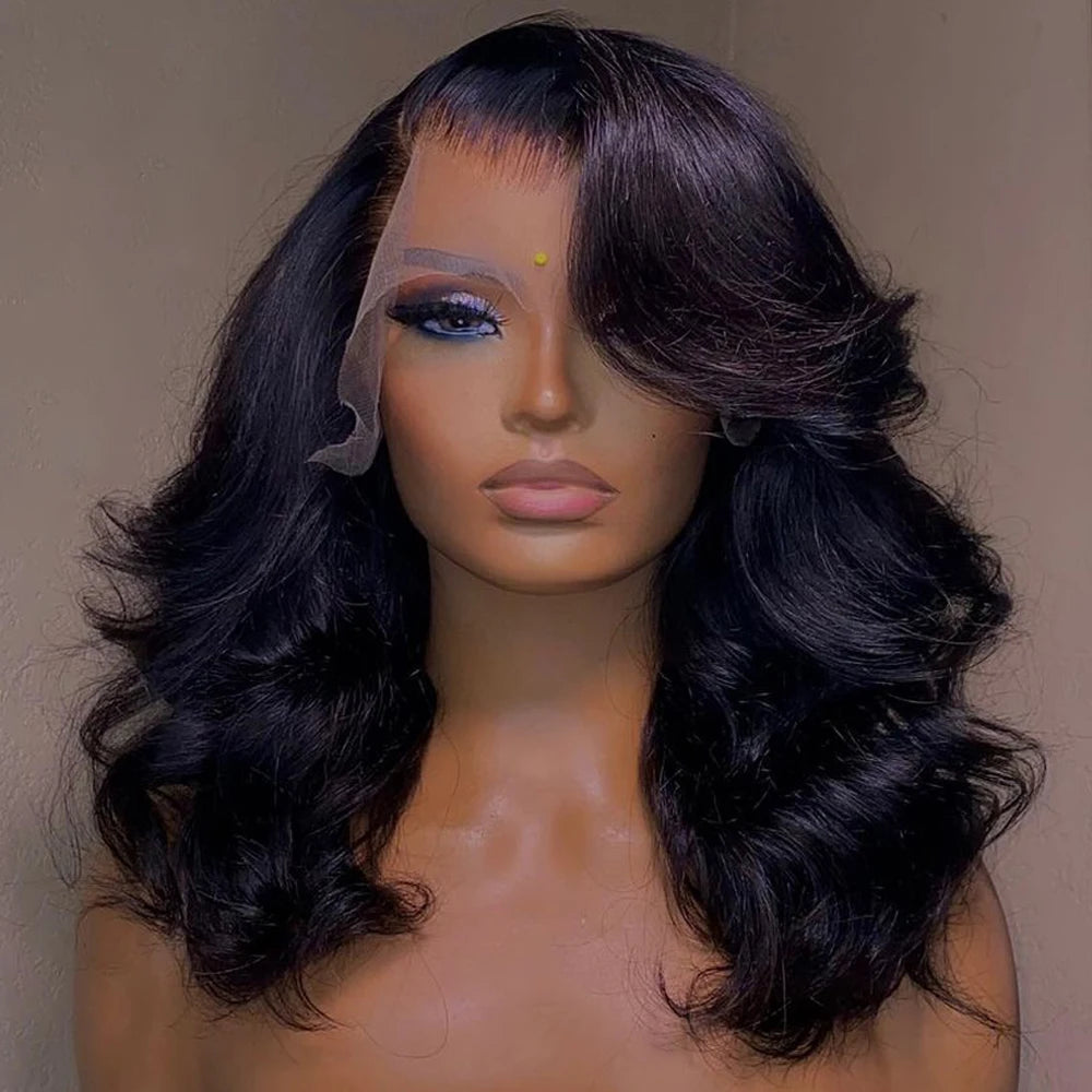 "Body Wave Bob 13x6 Transparent Lace Frontal Wig – 180% Density Brazilian Virgin Remy Hair"