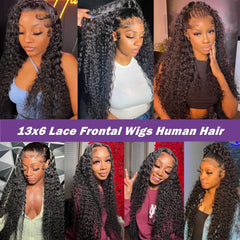 "200 Density Deep Wave 13x6 HD Lace Front Wig – Curly Human Hair for Women"